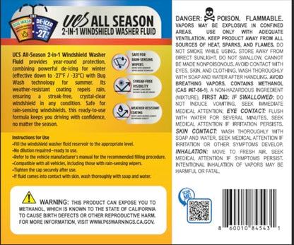 Advanced All Season Windshield Washer Fluid (128 Fl Oz)