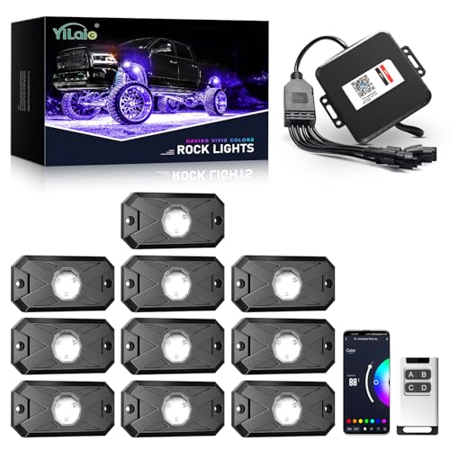 10 Pods LED Rock Lights for Trucks with APP (10 Count)