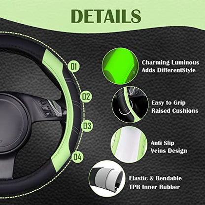Line Rider Microfiber Leather Sporty Steering Wheel Cover Universal Fits for 95% Truck