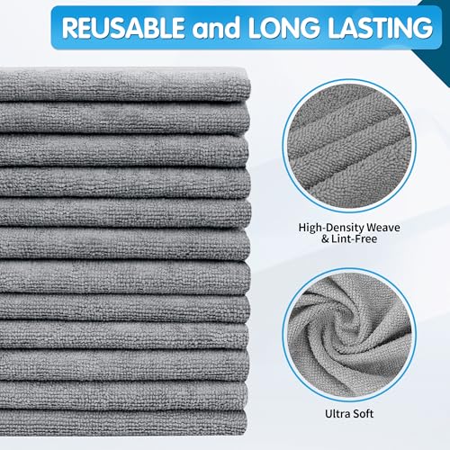 Grey Microfiber Cleaning Cloth (50 Count)