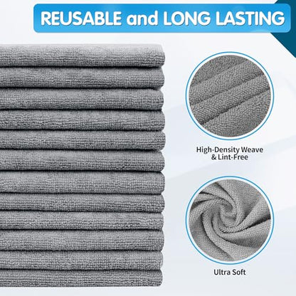 Grey Microfiber Cleaning Cloth (50 Count)