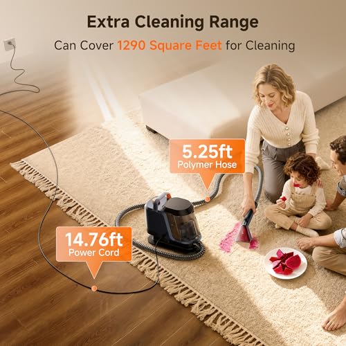 18Kpa Carpet Cleaner Machine with Pet Pro Cleaner&Tools Set of 1