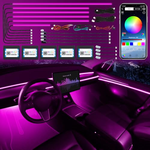 Acrylic Interior Car LED Strip Light with Wireless APP