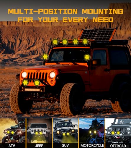 4 Inch 96W Amber White LED Light Pods (2 Count)