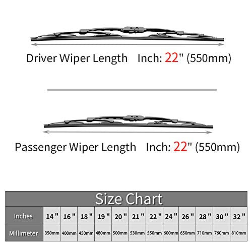 22"+22" Windshield Wiper Blades Replacement for Chevrolet Silverado 1500 2500 3500 1999
