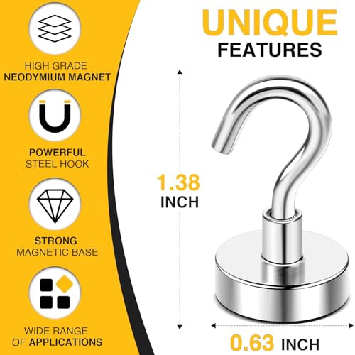 Magnetic Hooks 60pcs 30lbs Cruise Essentials 2026 Magnet Hook (60 Count)