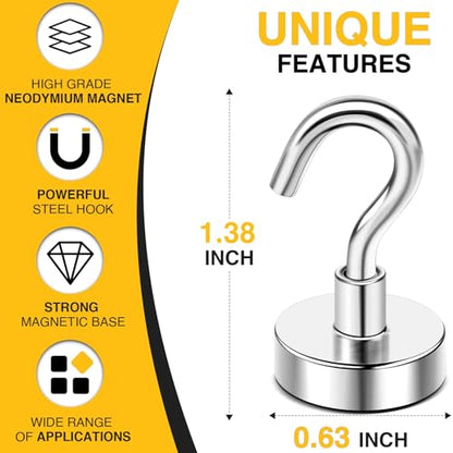 Magnetic Hooks 60pcs 30lbs Cruise Essentials 2026 Magnet Hook (60 Count)