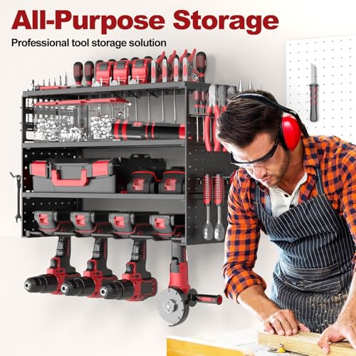 16" Metal Power Tool Organizer Wall Mount
