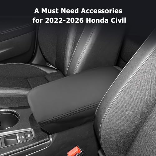 2025 2026 Civic Center Console Cover Compatible with 2022 2023 2024 2025 2026 Civic Accessories Armrest Cover Armrest Console Cover PU Leather Material