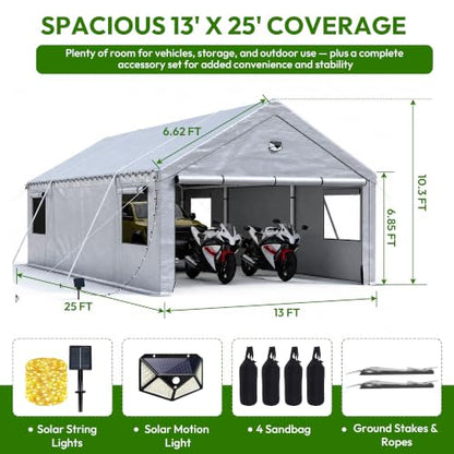 Heavy Duty Carport Canopy 13x25FT