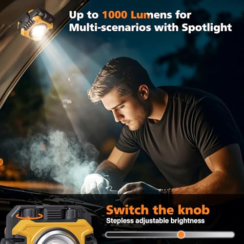 2 Pack 2400LM Magnetic Rechargeable Work Light (2 Count)