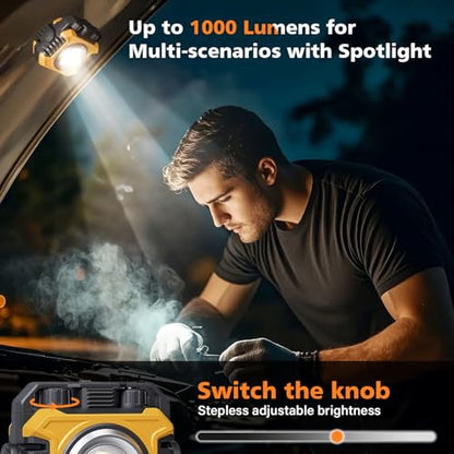2 Pack 2400LM Magnetic Rechargeable Work Light (2 Count)
