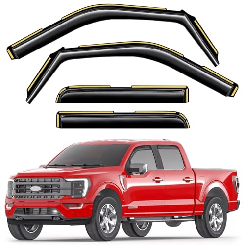 Window Visors Rain Guards for Ford F150 SuperCrew 2021 (4 Count)