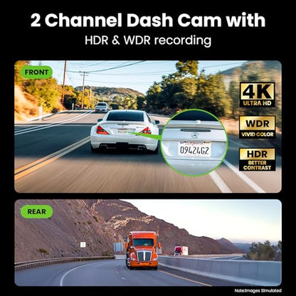 4K Dash Cam Front and Rear