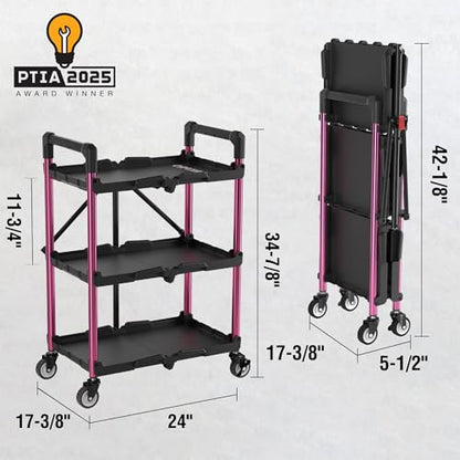 3 Tier Collapsible Utility Cart