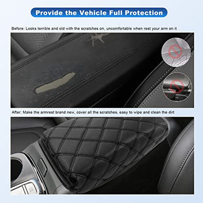 Center Console Cover for 2022 2023 2024 Santa Cruz Pickup Truck Armrest Cover Console Pad Armrest Seat Box Cover Leather Protector 2022 2023 2024 Santa Cruz Car Interior Accessories