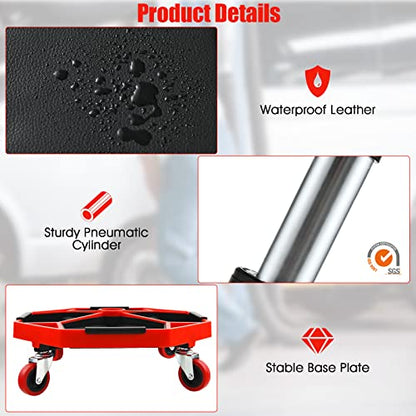 Rolling Mechanic Stool with Removable Tool Tray & Padded Cushion