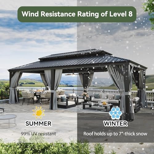 12' X 20' Hardtop Gazebo with Drainage