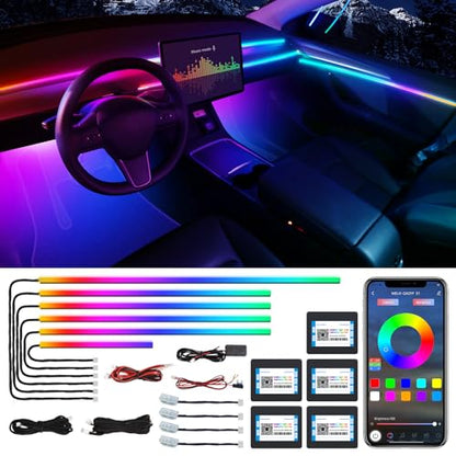 Acrylic Interior Car LED Strip Light with Wireless APP
