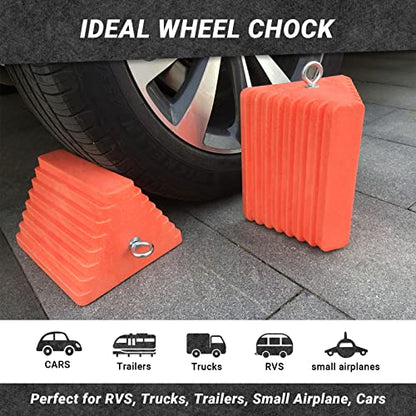 Premium 4 pcs Heavy Duty Wheel Tire Chocks