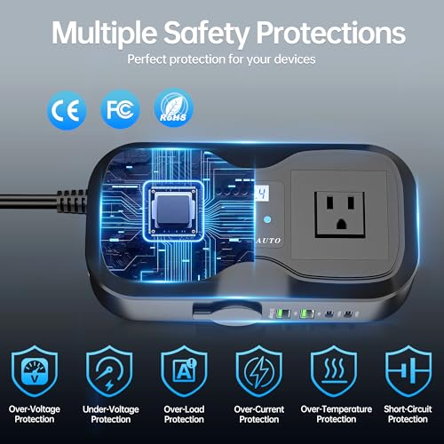 200W Car Power Inverter DC 12V to 110V AC Car Plug Adapter Outlet