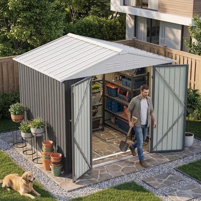 8x6 FT Outdoor Storage Shed with Floor Frame