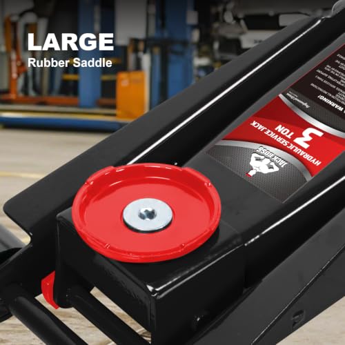 Floor Jack 3 Ton Capacity Fast Lift Service Jack Steel Heavy Duty Hydraulic Car Jack Black