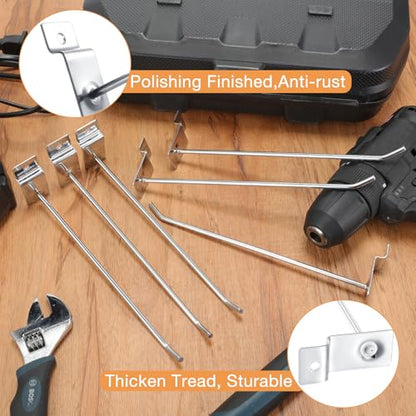 100 Pack Slatwall Hooks Silver Heavy Duty Slat Wall Hooks Metal Slatwall Accessories for Hanging Garage Retail Home Shop Display (100 Count)