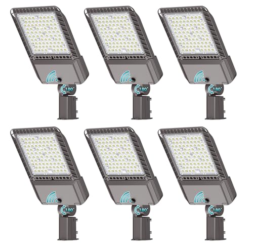 240W Parking Lot Light 43200LM LED Street Lights Outdoor 6Pack