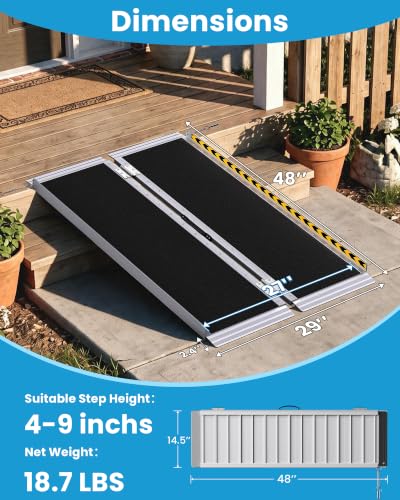 Portable Aluminum Wheelchair Ramp 4FT Non