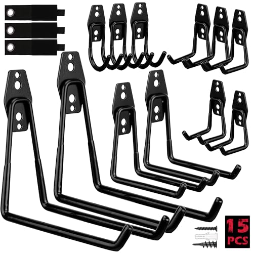 Garage Tool Storage Wall Hook Assortment Set (15 Count)