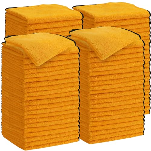100 Pcs Yellow Microfiber Towels
