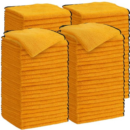 100 Pcs Yellow Microfiber Towels
