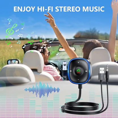 Bluetooth 5.3 Aux Car Adapter