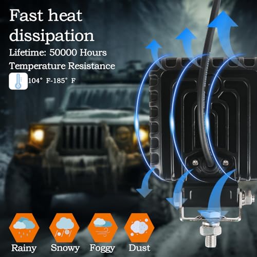 4.3" 12v Flood Light for Tractor (4 Count)
