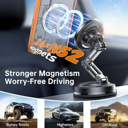 for MagSafe Car Mount Vacuum Magnetic Phone Holder Dash Windshield