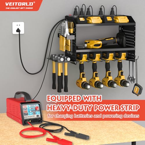 Power Tool Organizer with Charging Station