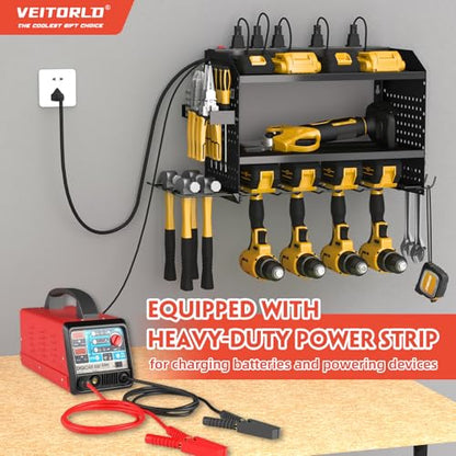 Power Tool Organizer with Charging Station