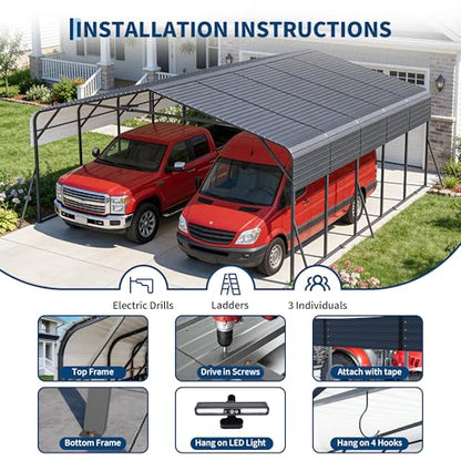 20x25FT Metal Carport w