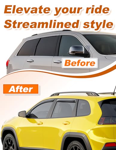 in Channel Window Visors Rain Guards for Jeep Cherokee 2014 (4 Count)