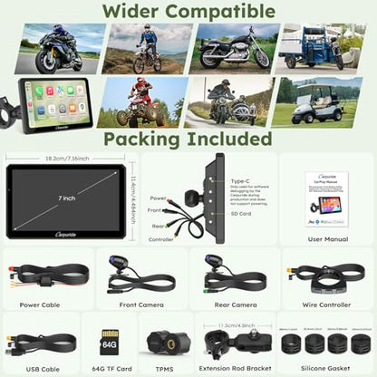 W712DT 7" for Motorcycle CarPlay & A