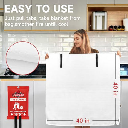 Fire Blanket Emergency for Home Kitchen (6 Count)