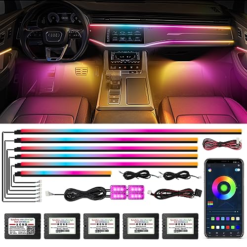 Dreamcolor Acrylic Interior Car Light 10 in 1 Automotive Ambient Light Kits with APP Control 16 Million Color 175 inches Fiber Optic Car LED Strip Light
