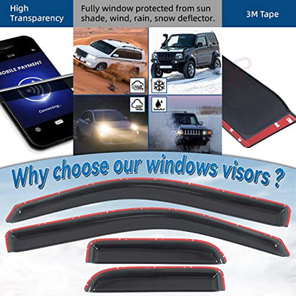 4pcs Window Visors Rain Guards for 2004