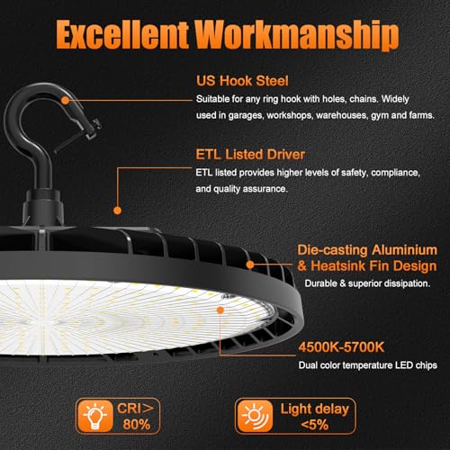 LED High Bay Light 150W 120W 90W Adjustable with AC120V Plug
