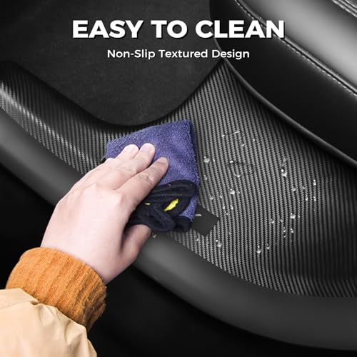 8Pcs Door Sill Protector for Tesla Model Y Juniper 2025 2026 Front and Rear Door Pedal Kick Protection Carbon Fiber Friction Resistant Model Y Juniper Interior Accessories