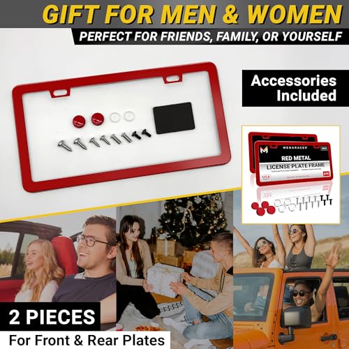 Premium Slim Gloss Red License Plate Frames