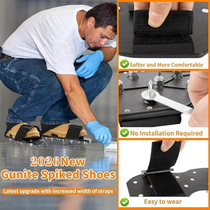 Epoxy Floor Spiked Shoes Fully Assembled Gunite Spiked Shoes with 3