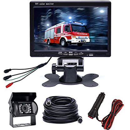 7" Backup Camera with Monitor Kit Waterproof Reverse Camera