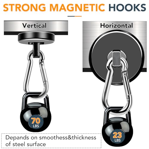 6 Pack Strong Magnetic Hooks 70LBS Neodymium Magnet Hook
